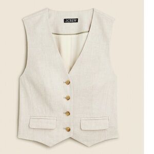 J. Crew Women's Cream Linen Blend Vest